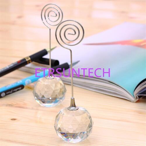 200pcs Wedding Supplies Crystal Diamonds Ball Place Card Holder 11.5*3.2cm Wedding Table Decoration Favors