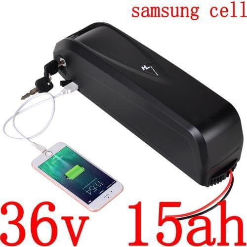 36V 1000W 500W Ebike Battery 36v 15ah Electric Bicycle 36V 10AH 13AH 15AH Lithium Battery use samsung cell With 2A Charger