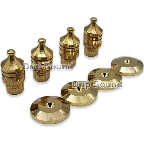 4PCS M8x30 Copper Speaker Spike Amplifier Shockproof Isolation Stand Feet Cone Base Pads