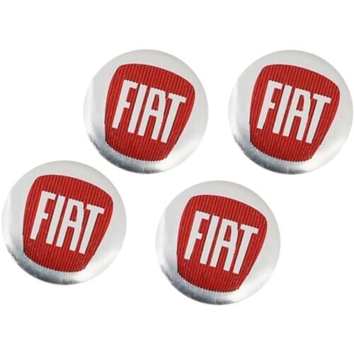 5 Pcs 14mm Aluminum Car Emblem Key Sticker Accessories For Fiat 500 FR Punto Abarth Stilo Ducato Palio Bravo Pondo Tipo Viaggio