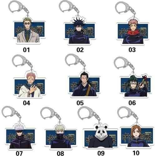 5pcs / Lot Anime Jujutsu Kaisen Cosplay Kugisaki Nobara Keychain Fushiguro Megumi Acrylic Pendant Key Chains for Men Women