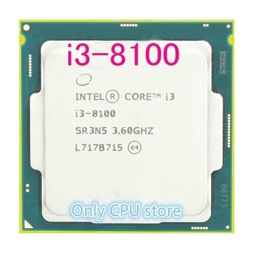 Free shipping Intel Core i3 8series Processor I3 8100 I3-8100 CPU LGA 1151-land FC-LGA 14 nanometers Quad-Core
