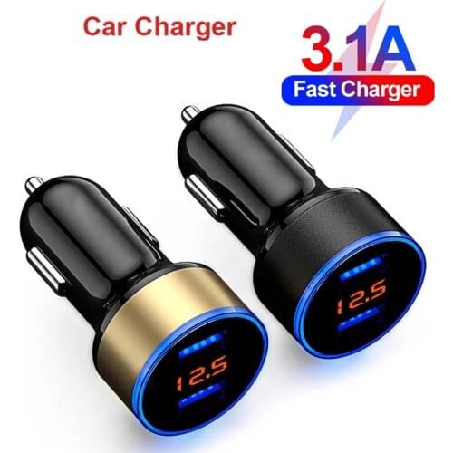 Quick Car Charger QC 3.0 Digital Display Fast Charging For All Smartphones For iPhone 13 12 11 Pro Max Xiaomi 11 Samsung S20 S21