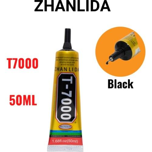 Zhanlida T7000 50ML Black Contact Cellphone Tablet Repair Adhesive Electronic Components Glue With Precision Applicator Tip
