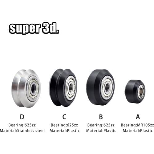 CNC Openbuilds Wheels Plastic POM with 625zz MR105zz Idler Pulley Bearing Round Perlin Wheel for V-Slot C-Beam 3d printer parts