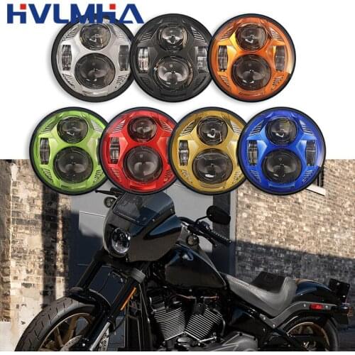 For Harley Led 5-3/4" 5.75" LED Projection Moto Headlight For Harley Sporster XL 1200 883 Dyna Glide Fat Bob Street Bob