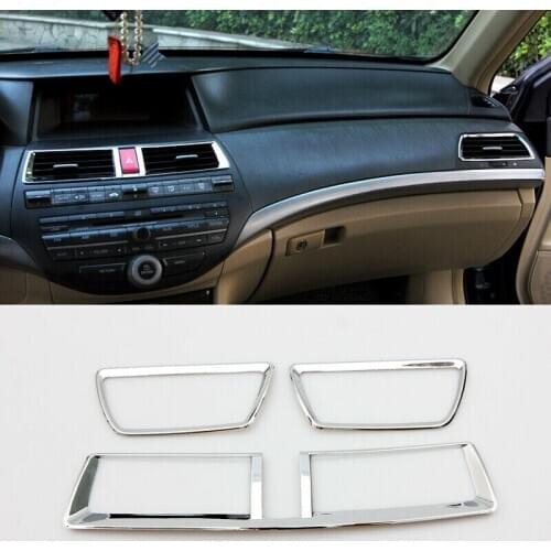 FOR Honda Accord 8th 2008-2012 ABS chrome central console air outlet vent cover trim