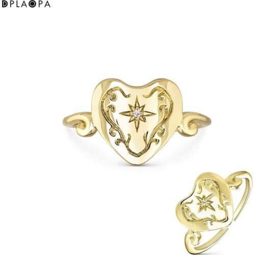 DPLAOPA 925 Sterling Silver Gold New Heart Great Expectations Luxury Ring Wedding Party Jewelry For Fine Jewels