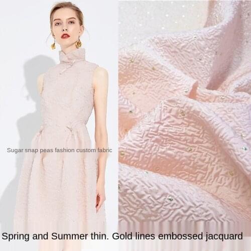 Elegant three-dimensional bubble gold embossed yarn-dyed jacquard fabric, sewing fabric factory shop is not out of stock