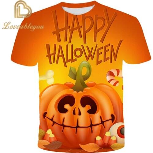 Shirt Pumpkin Tshirt Women Men Plus Size Halloween Tee for Boys Girls Print Tops 2020 Thanksgiving Day T-shirts