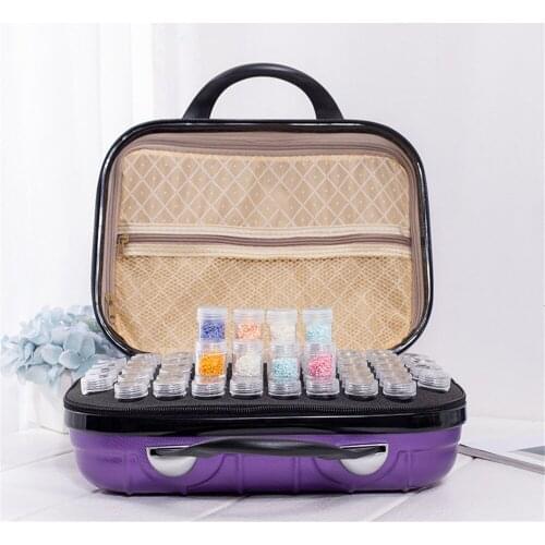 HUACAN 132 Bottles Diamond Painting Storage Box Tool Embroidery Accessories Hand Bag Zipper Container New
