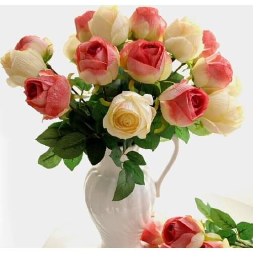 California Artificial Rose Silk Craft Flowers Real Touch Flowers For Wedding Christmas Room Decoration6 Color Cheap Sale