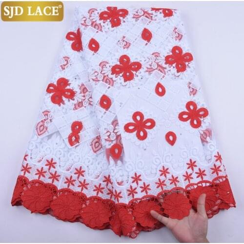 SJD LACE Soft Milk Silk Lace Embroidery African Mesh Lace Fabric With Stones French Tulle Lace Fabric For Wedding Party SewA2064