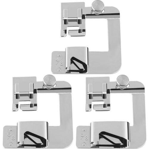 1/3pcs 13/19/25mm Rolled Hem Feet Domestic Sewing Machine Foot Presser Crimping Presser Household Sewing Machine Accessories