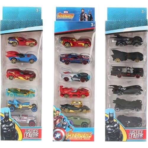 HOT Cars 6pcs/set Avengers Infinity War Alloy Cars Set Truck Model Car 1:64 Fast and Furious Diecast Cars Childrens toy gifts