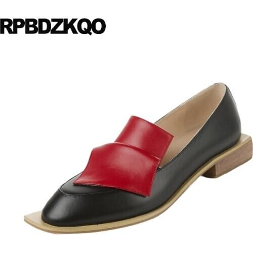 Handmade Flats Slip On Round Toe China Designer Shoes Women Luxury 2019 Genuine Leather Loafers Black Cowhide Chinese Ladies