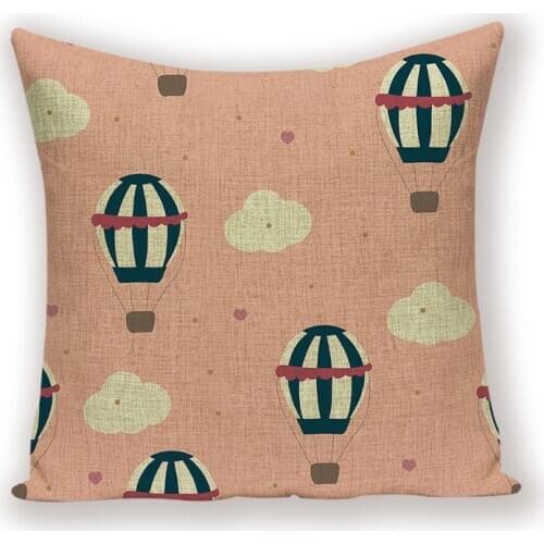 Cartoon Hot Air Balloon Decorative Cushion Cover Love Romantic Pillow for Sofa Case Bed Cushion Covers Linen Throw Pillows Cases
