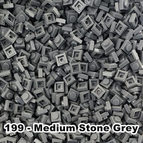No.199 Medium Stone Grey Educational Construction Toy Plastic Small Building Brick Accessories 1X1 Plate Blocks Pixel Art