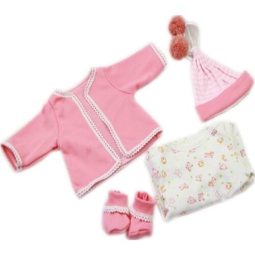 New Suitable for 22-23 Inch Rebirth Dolls Simulation Cotton Skin-friendly and Comfortable Baby Pink Coat Cute One-piece Romper