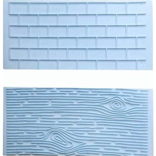 New Kitchen Accessories Cake Decorating Fondant Mold Tree Bark Brick Wall Bakeware Tools Silicone 2PCS/Set Food Grade Texture