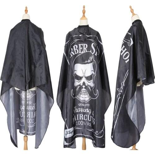 Hairdressing Haircutting Wrap Skull Printed Apron Salon Barbershop Hair Color Perm Individual Cape Gown Cloth E1149