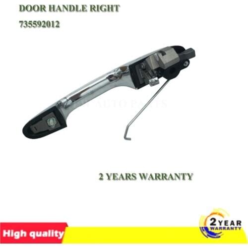 Right Drivers Side Door Handle for Fiat 500 Chrome Outer Exterior Door Handles 735592012 735485876