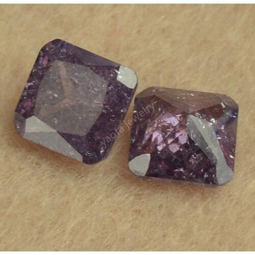 Sale 3*3~15*15mm A6 Purple Red Color Dyed Ice Stone Octagon Square Princess Shape Loose Synthetic Cubic Zirconia CZ Gems For DIY