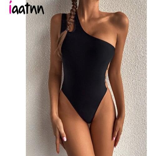 Sexy One Shoulder One Piece Swimsuit Women 2021 Swimwear Womens Push Up Swimming for Bathing Suit Women Wear Monokini Swimsuits