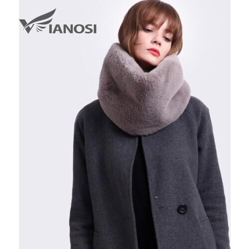 VIANOSI 2020 Newest Winter Faux Fur Scarf Luxury Soft High Quality Womens Rings Neck Scarves with Plush
