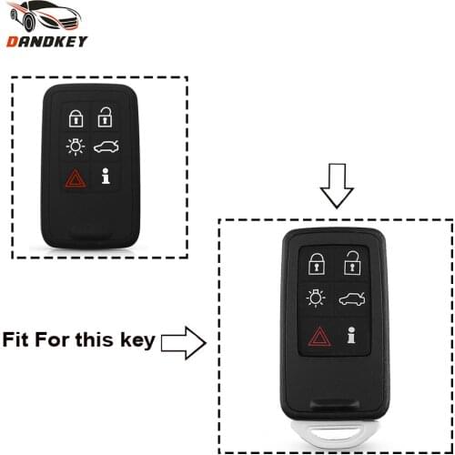 Dandkey Silicone Rubber Car Key Cover Protect Case Skin Holder For Volvo V40 S80 XC60 S60L V60 XC90 V70 S40 S60 S80 XC70 Styling