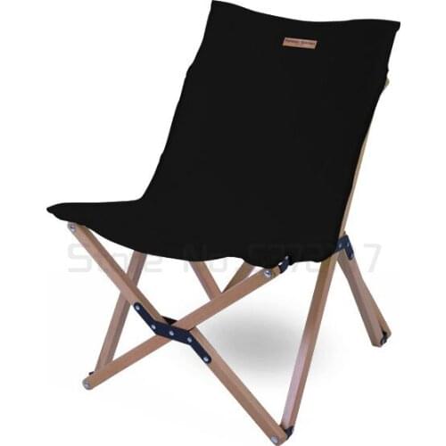 Solid wood folding chair portable outdoor leisure camping canvas back stool with strong bearing capacity