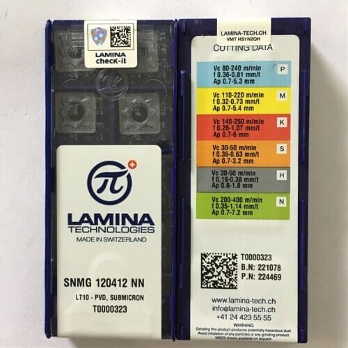 SNMG120412-NN LT10 100% Original LAMINA carbide insert with the best quality 10pcs/lot free shipping