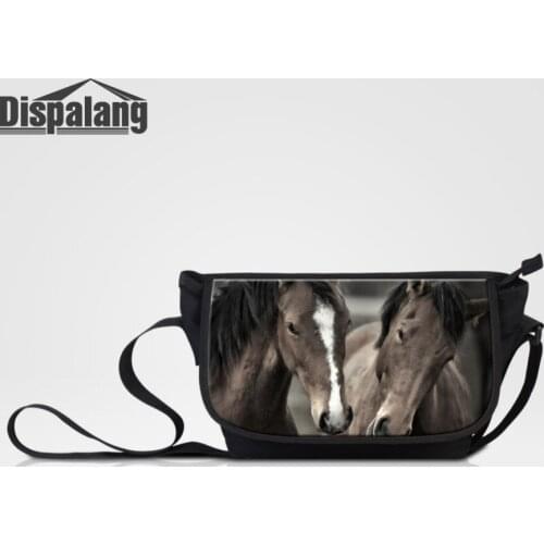 Dispalang Animal Print Men Messenger Bag Horse Cross Body Bag For Women Casual Travel Big Messenger Bag Over Single Shoulder Bag