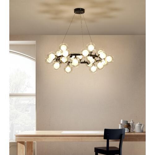 Magic Bean Modern LED Pendant Chandelier Lights For Living Room Dining Room G4 Gold /Black White Glass Chandelier Lamp Fixtures