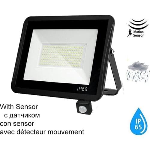 220V 10-100W LED FloodLight Spotlight Exterior Street wall reflector Lamps LED Waterproof IP65 Infrared Sensors Lamp Fence Garde