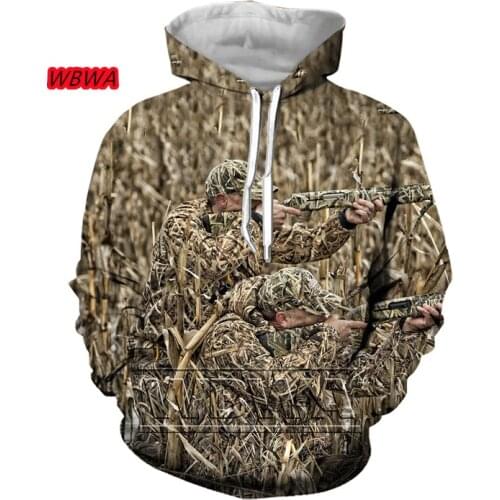 WBWA Maple Leaves Camouflage 3d Hoodies Men Women Outdoor Fishing Camping Hunting Clothing Unisex Hooded Coats Tops