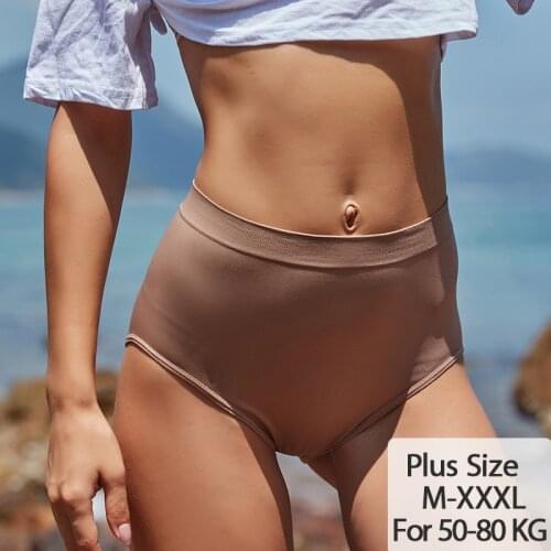 FINETOO Women High Waist Body Shaper Panties Sexy Briefs Plus Size M-3XL Female Underwear Breathable Girls Intimate Lingerie New