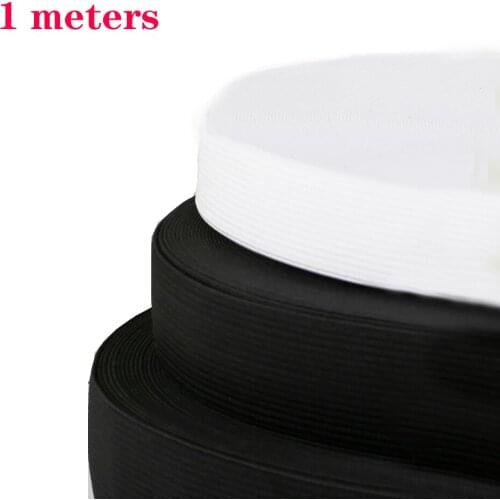 1 meters Elastic Band Spandex Belt Trim Sewing/Rubber Ribbon Clothes Flex Nylon Cord for Shorts Skirt Trouse White Black
