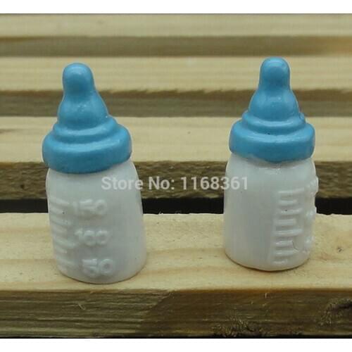 1pcs/lot resin solid blue color Pacifier Milk bottle 21mm dollhouse Toy diy for Home Decoration Crafts A033-10