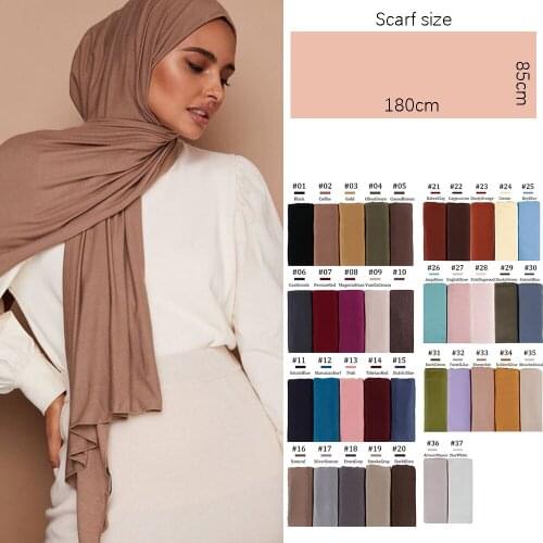SMG 180*85cm Big Size Muslim Plain Cotton Stretch Jersey hijabs Scarf Soft Material Stretchable Shawls Women
