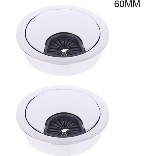 2 Pcs Zinc Alloy Desk Wire Hole Cover Base Computer Grommet Table Cable Outlet Port Surface Line Holder 50/53/60/80mm 875F
