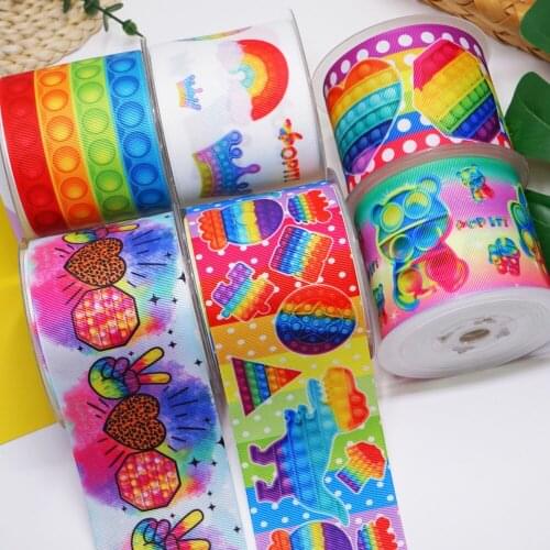 3 Inch 75 MM Cartoon Sport Printed Grosgrain Ribbons For Bows Craft Suppliers Ribbons for Bows 58385
