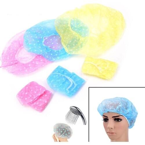 3PCS/set Hot Sale Waterproof Shower Cap Thicken Elastic Bath Hat Bathing Cap For Women Spa Bathing Accessory Hair Salon Bathroom