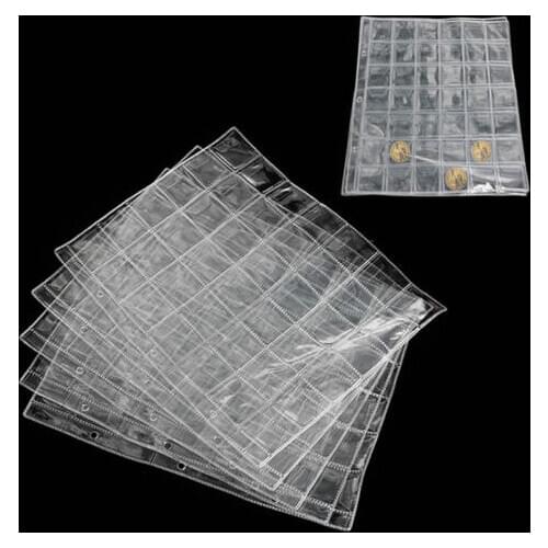 5 sheet Pockets Coin Holders Plastic Storage Collection Album Case Bag Envelope