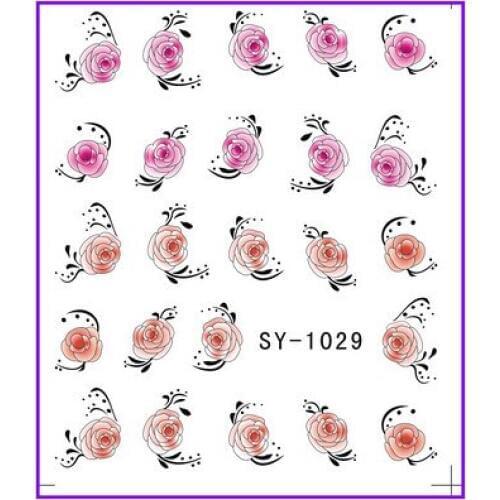 6 PACK/ LOT GLITTER WATER DECAL NAIL ART NAIL STICKER FLOWER WINTER SWEET BOJERS SPURGE SY1029-1034