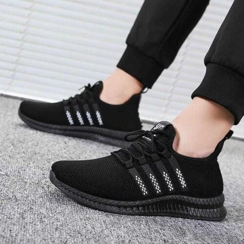 AFFINEST Running Shoes For Men Walking Light Breathable cheap Lace-up Male Sport Walking Shoes Super Light Black White Plus Size