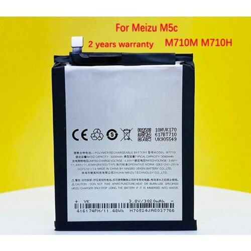 New 3060mAh BT710 Battery For Meizu M5c M710M M710H Mobile Phone In Stock High Quality Battery With Tracking Number
