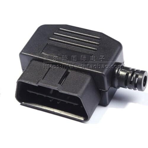 Automobile male connector OBD2 connector plug + shell + line card + screw OBD plug J1962M