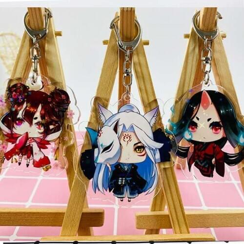 Key Chain Yiyang Keychain Anime Keyring Acrylic Key Ring Creative Woman Kids Man Girls Cute Figure Accessories For Xmas Gifts