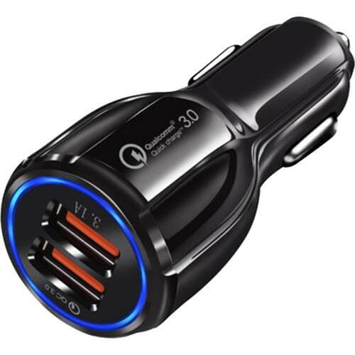 Fast DC 2 USB Port Adapter Car Charger Motorcycle Scooter Phone Power Supply